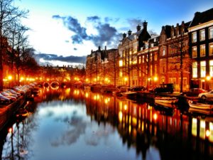 Download amsterdam night wallpaper HD