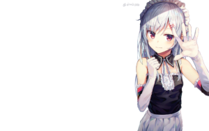 Top anime girl white background HD Download