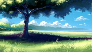 Download anime grass background HD