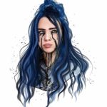 Download billie eilish white background HD