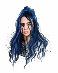 Download billie eilish white background HD