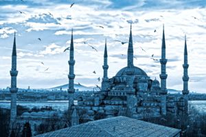 Download blue mosque wallpaper HD