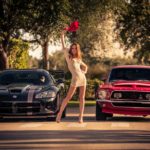 Top car and woman wallpaper 4k Download