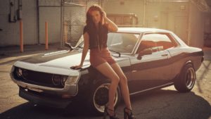 Top car and woman wallpaper HD Download