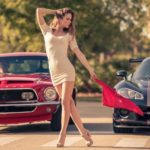 Top car and woman wallpaper HD Download