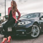 Top car and woman wallpaper free Download