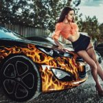 Download car and woman wallpaper HD