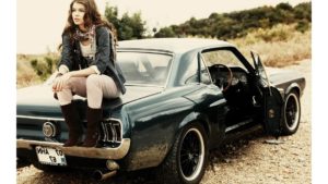 Top car and woman wallpaper HD Download