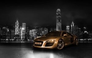 Download gold audi r8 wallpaper HD