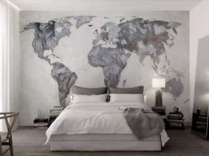 Download gray world map wallpaper HD