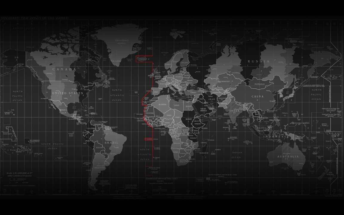 Download gray world map wallpaper HD