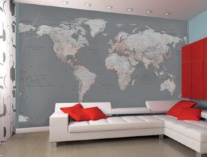 Download gray world map wallpaper HD