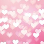 Download pink background with hearts HD