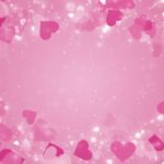 Download pink background with hearts HD