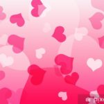 Download pink background with hearts HD