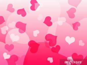 Download pink background with hearts HD