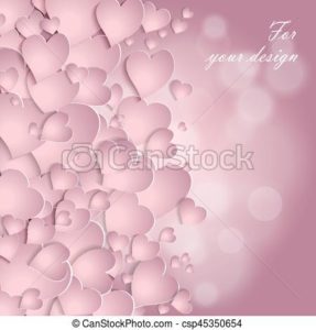 Download pink background with hearts HD