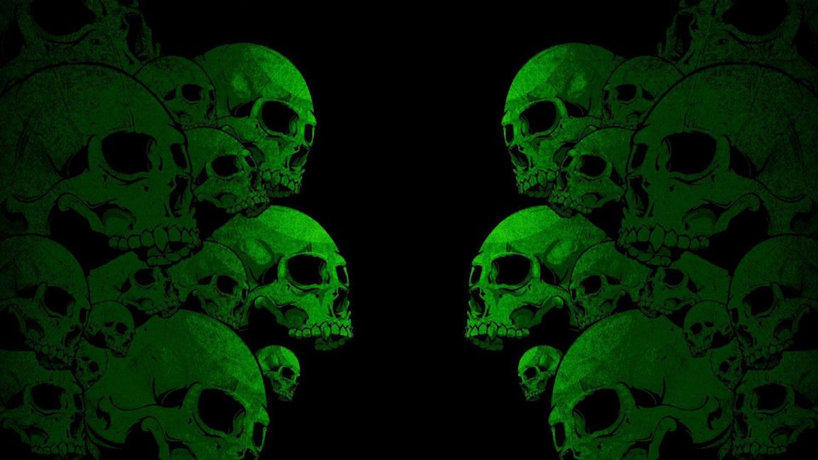 Download skull green wallpaper HD
