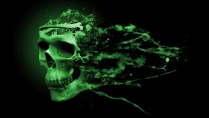 Download skull green wallpaper HD