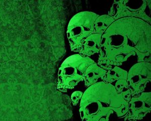 Top skull green wallpaper free Download