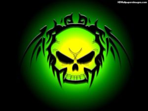 Top skull green wallpaper HD Download