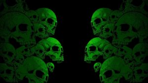 Download skull green wallpaper HD