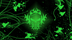 Download skull green wallpaper HD