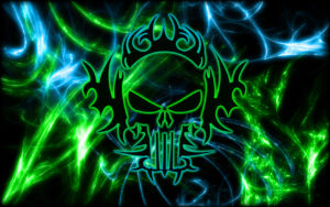 Top skull green wallpaper free Download