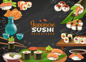 Top sushi background HD Download