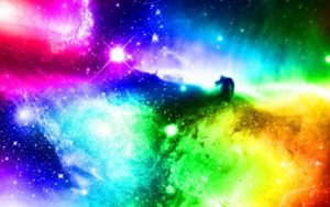 Download wallpaper galaxy rainbow HD