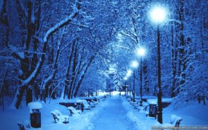 Download winter night scenes wallpaper HD