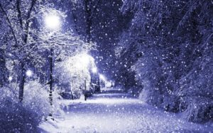 Download winter night scenes wallpaper HD