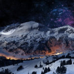 Download winter night scenes wallpaper HD
