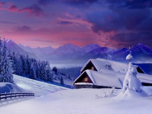 Download winter scene wallpaper for desktop HD