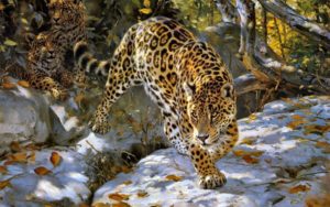 jaguar painting animals wallpaperup wallpapers log sign